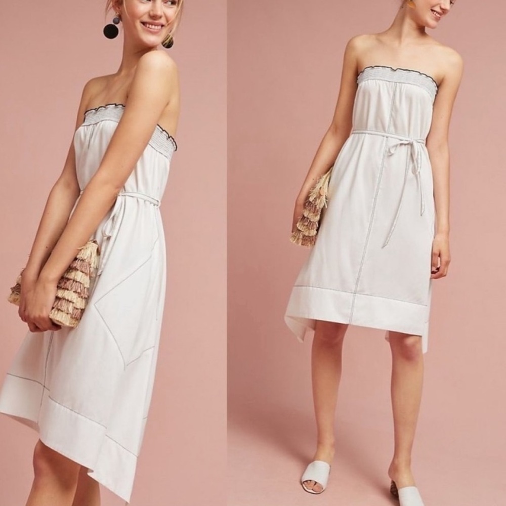 Anthropologie Mischa by Tracy Reece strapless beachy asymmetrical Hem Sun Dress - Picture 3 of 10